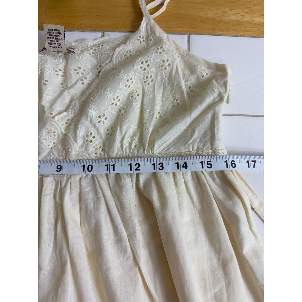 NWT Forever 21 Cottagecore Eyelet Lace Babydoll Dress Cream Cotton Size L - Picture 13 of 16